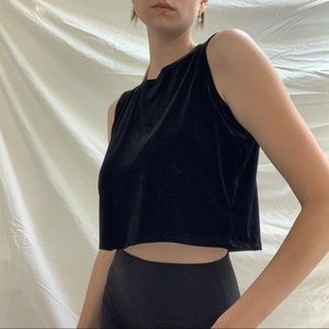 Black Velvet Sleeveless Box Top